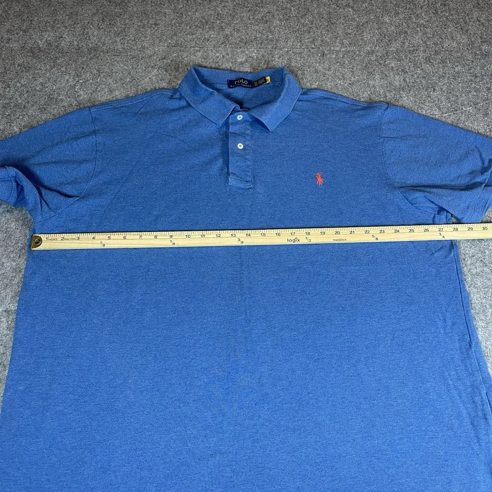 Polo Ralph Lauren Polo Shirt Mens 3XB Big Blue Embroidered Pony Knit Golf